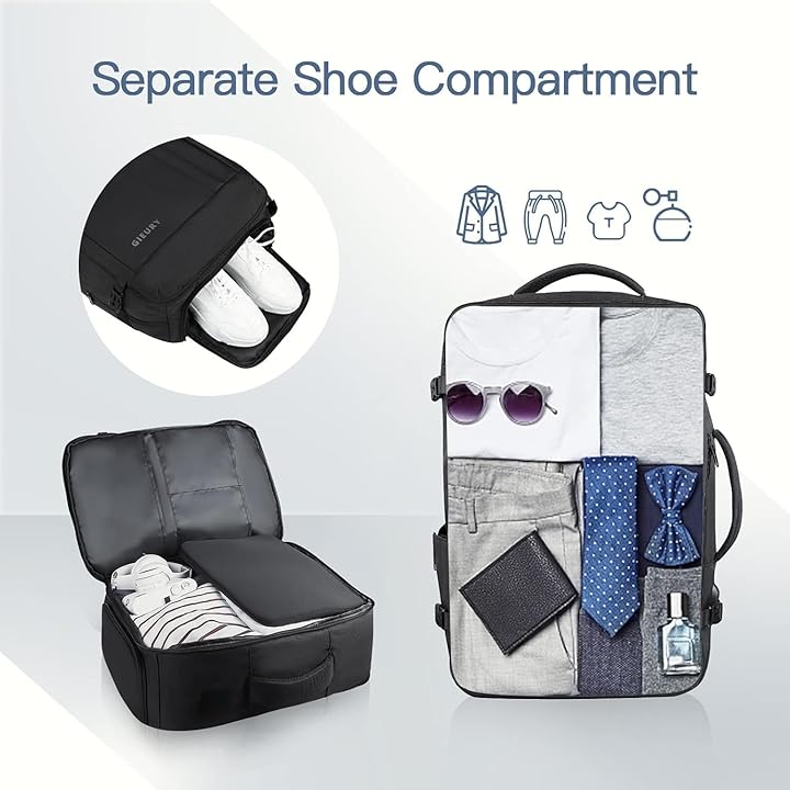 GIEURY sac dos voyage extensible 50L